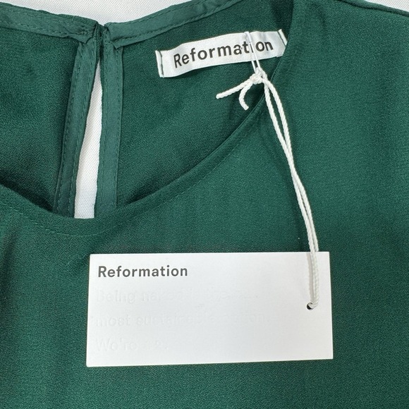 NEW Reformation Gavin Emerald Greem Midi Dress Cut Out Back Size 6 Wedding Party - Picture 8 of 15